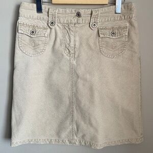 River Island‎ Women's Cream Corduroy Button Mini Skirt Size UK10
